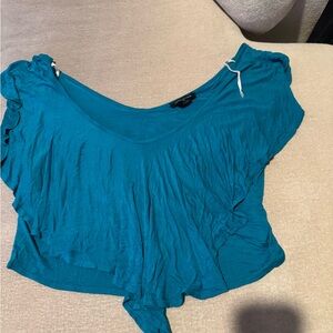 Fashion to Figure Teal Cropped Blouse